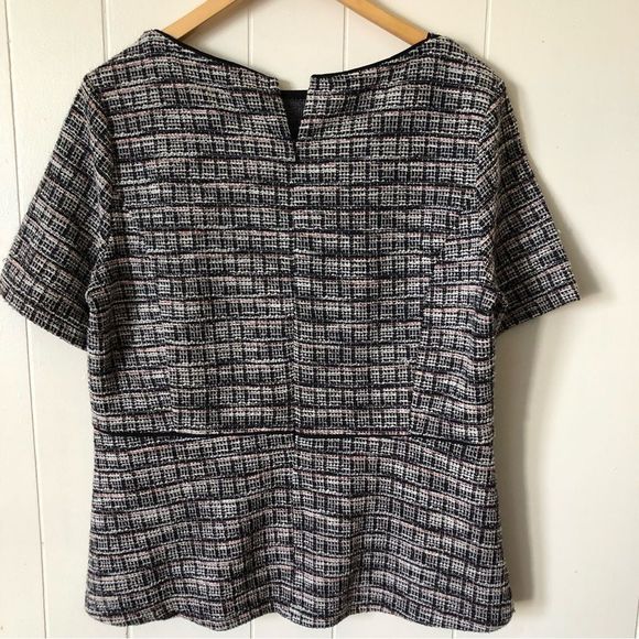 Ann Taylor Short Sleeve Cotton Blend Top Blouse Size L - Picture 6 of 8